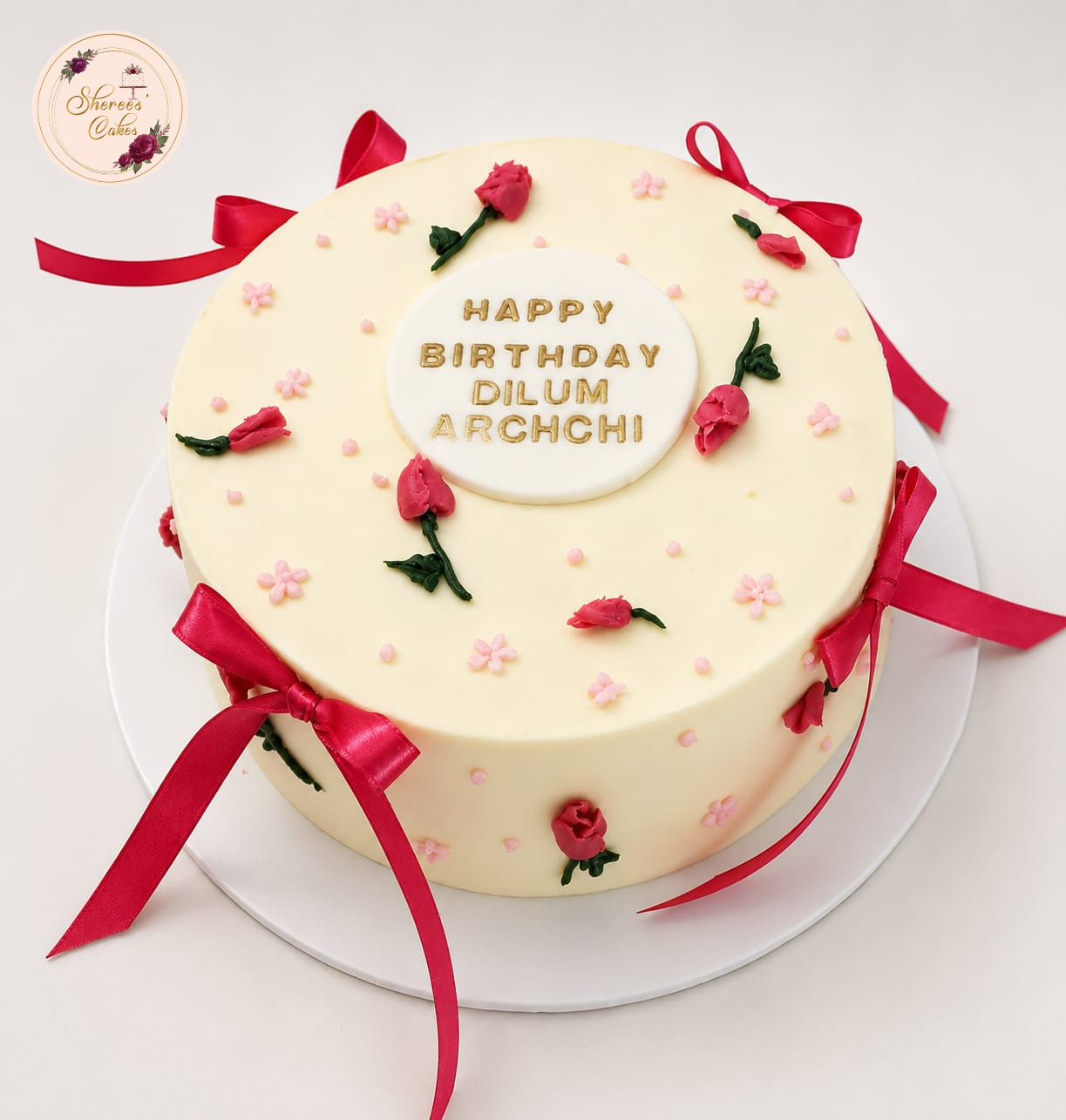 Ribbon Bloom Birthday Cake
