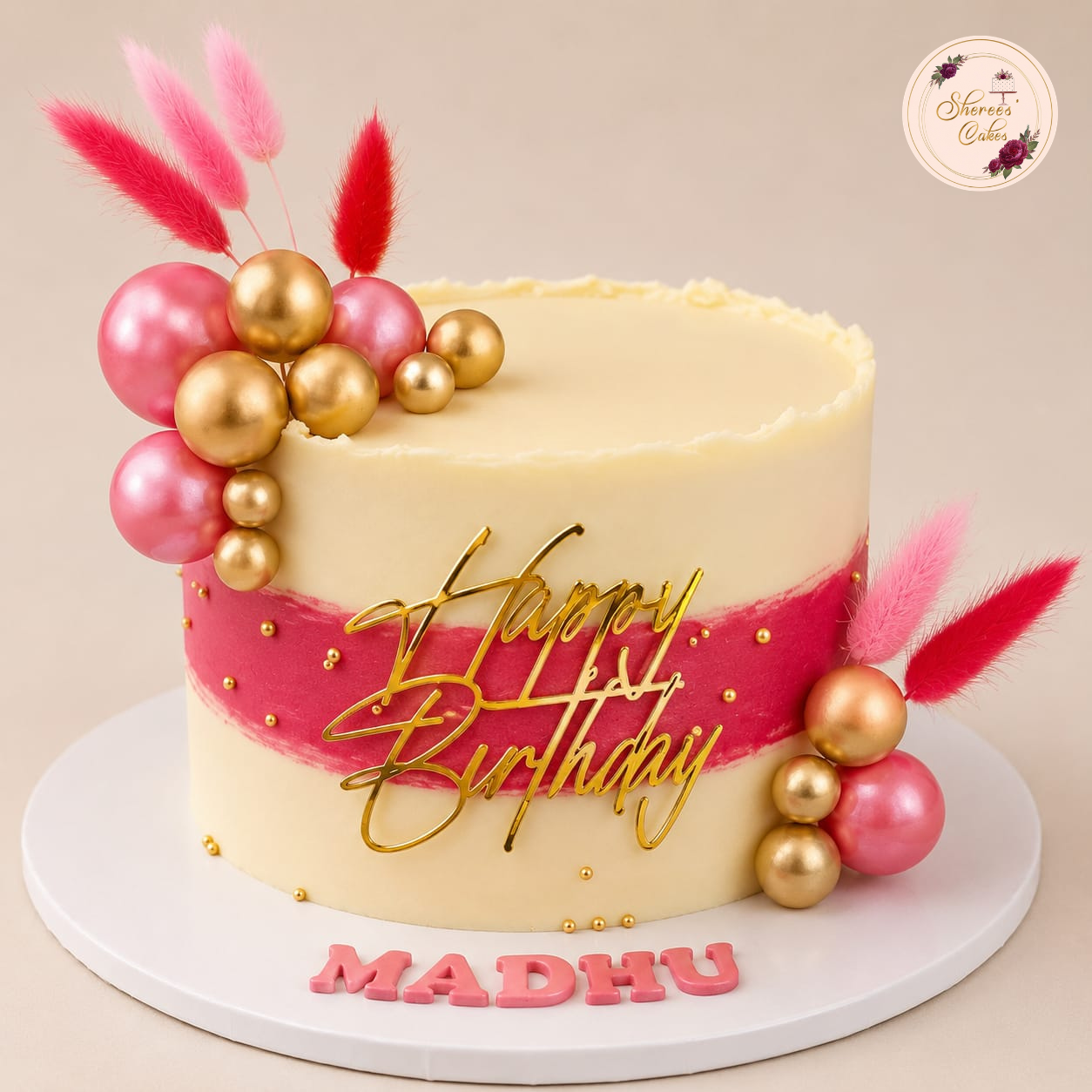 Pink & Gold Celebration Cake