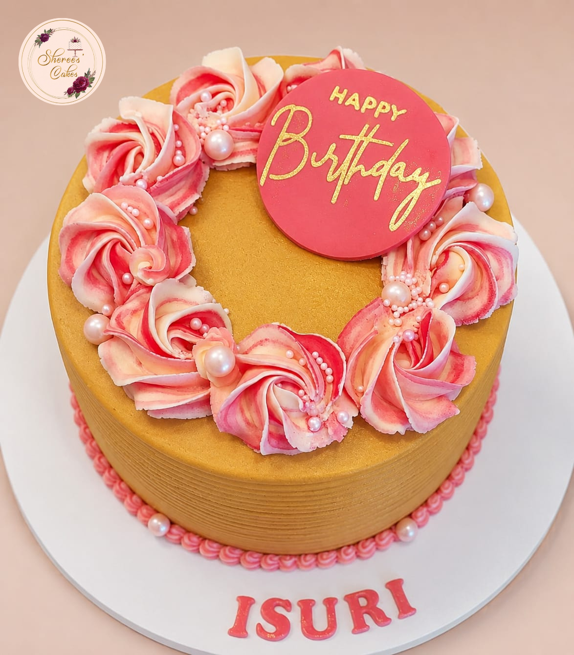 Blush Rosette Swirl Cake