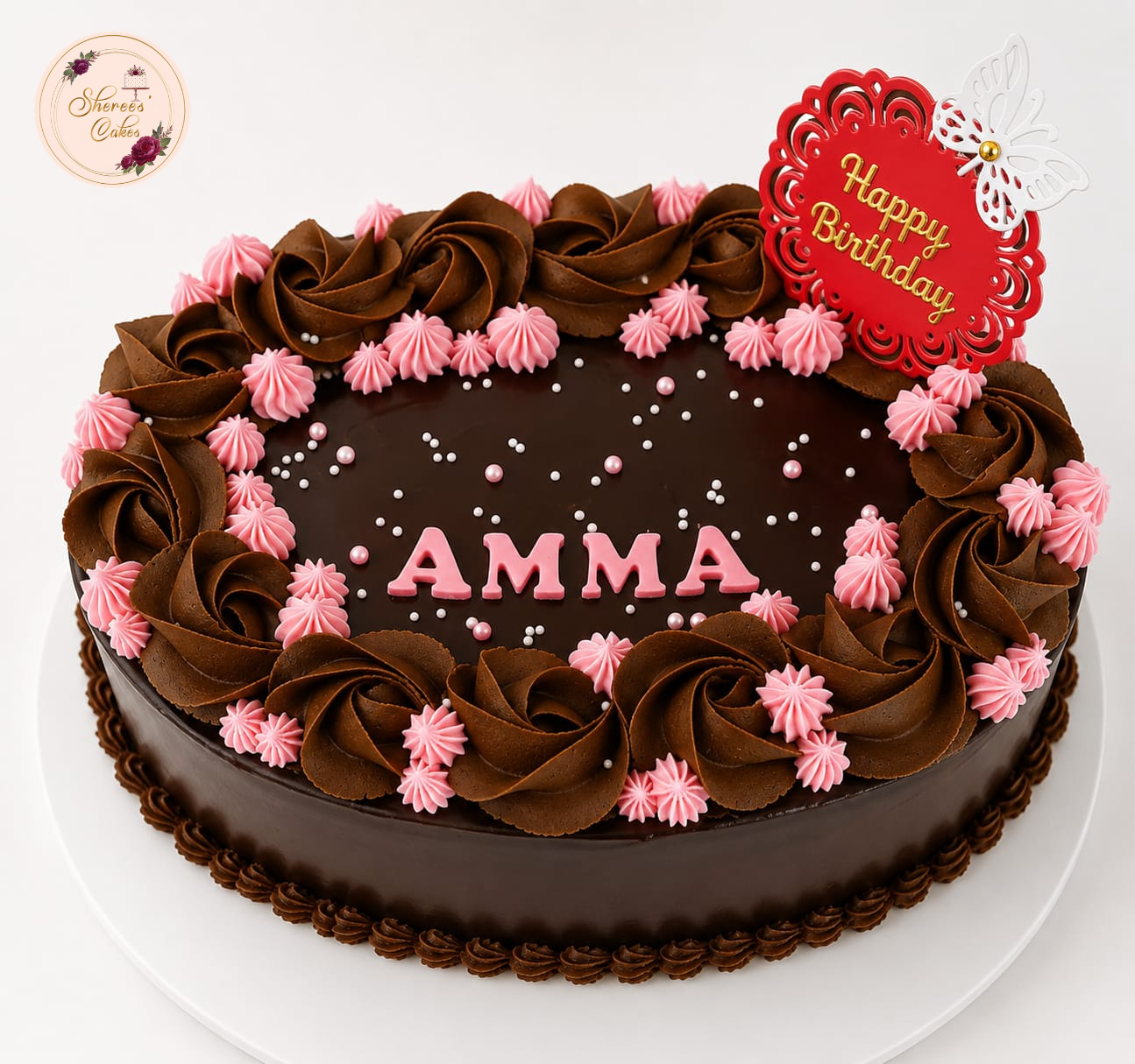 Chocolate Rose Border Cake