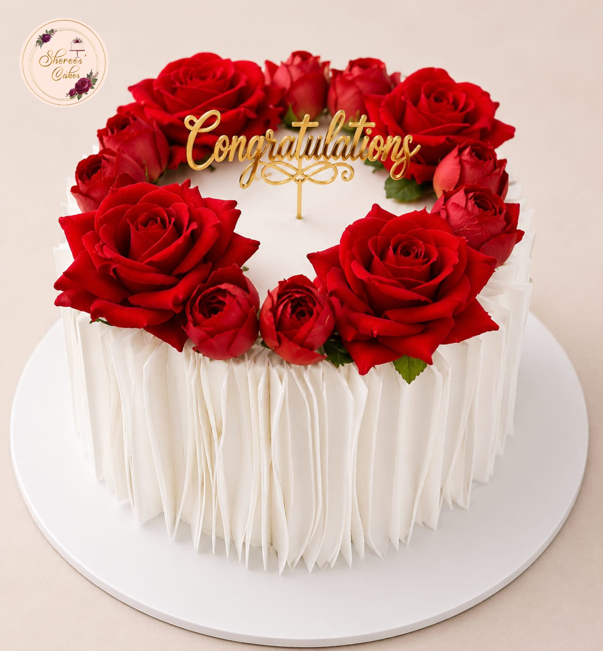 Red Rose Cascade Cake