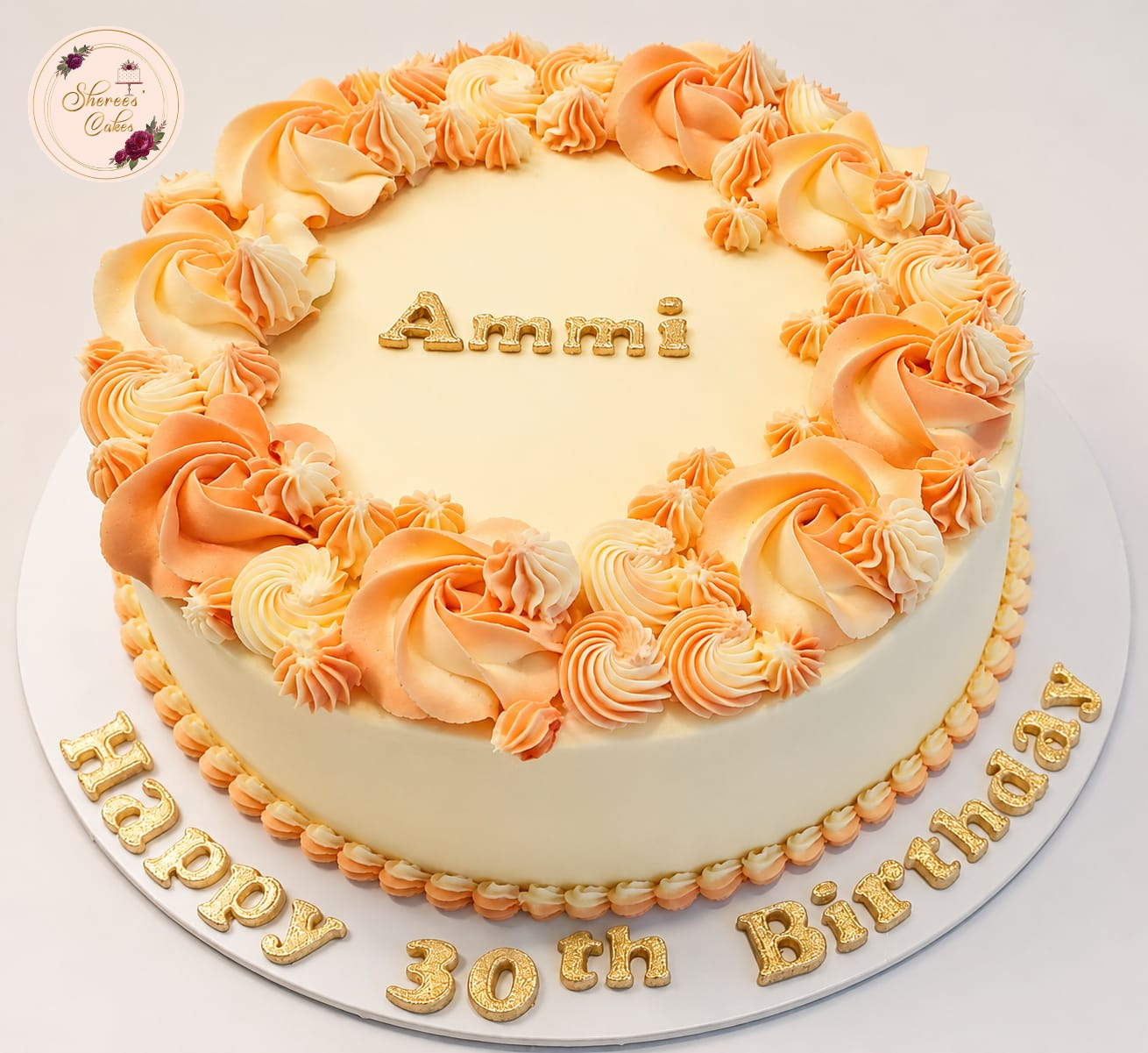 Apricot Rosette Wreath Cake