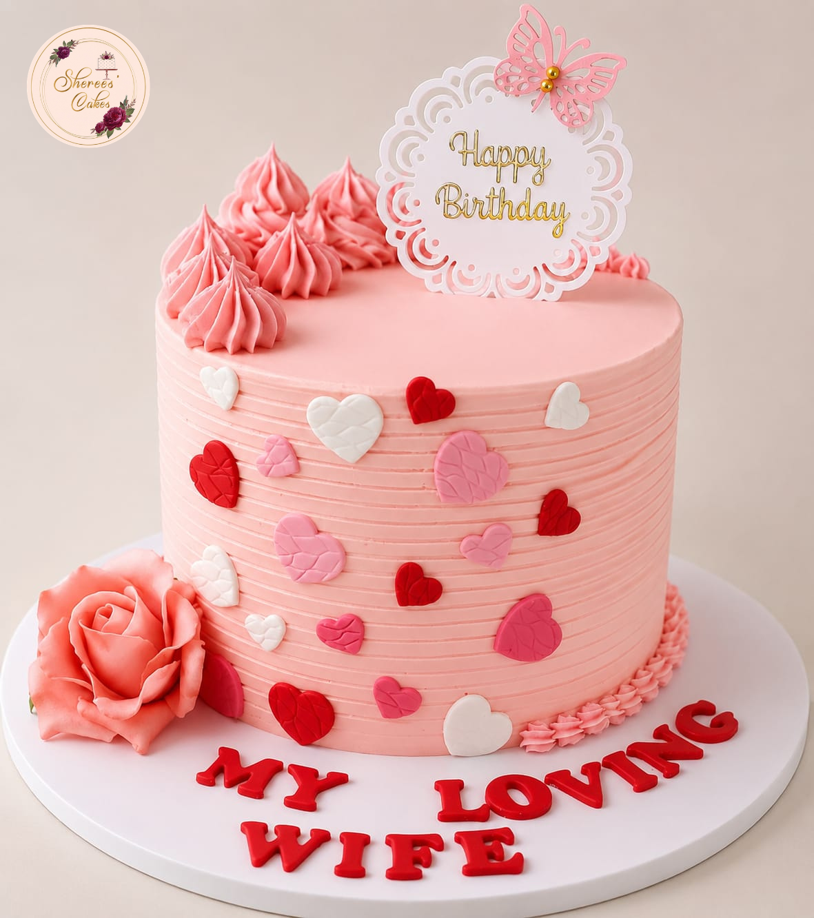 Loving Wife Heart Cake