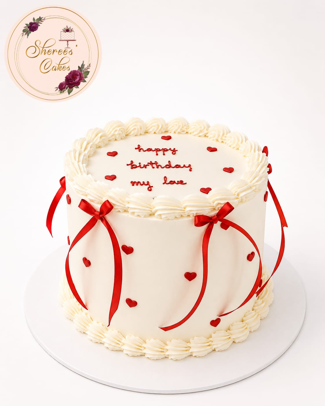 Red Ribbon Vintage Cake