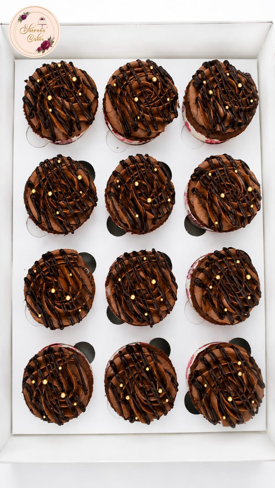 Double Chocolate Drizzle Cupcake Box