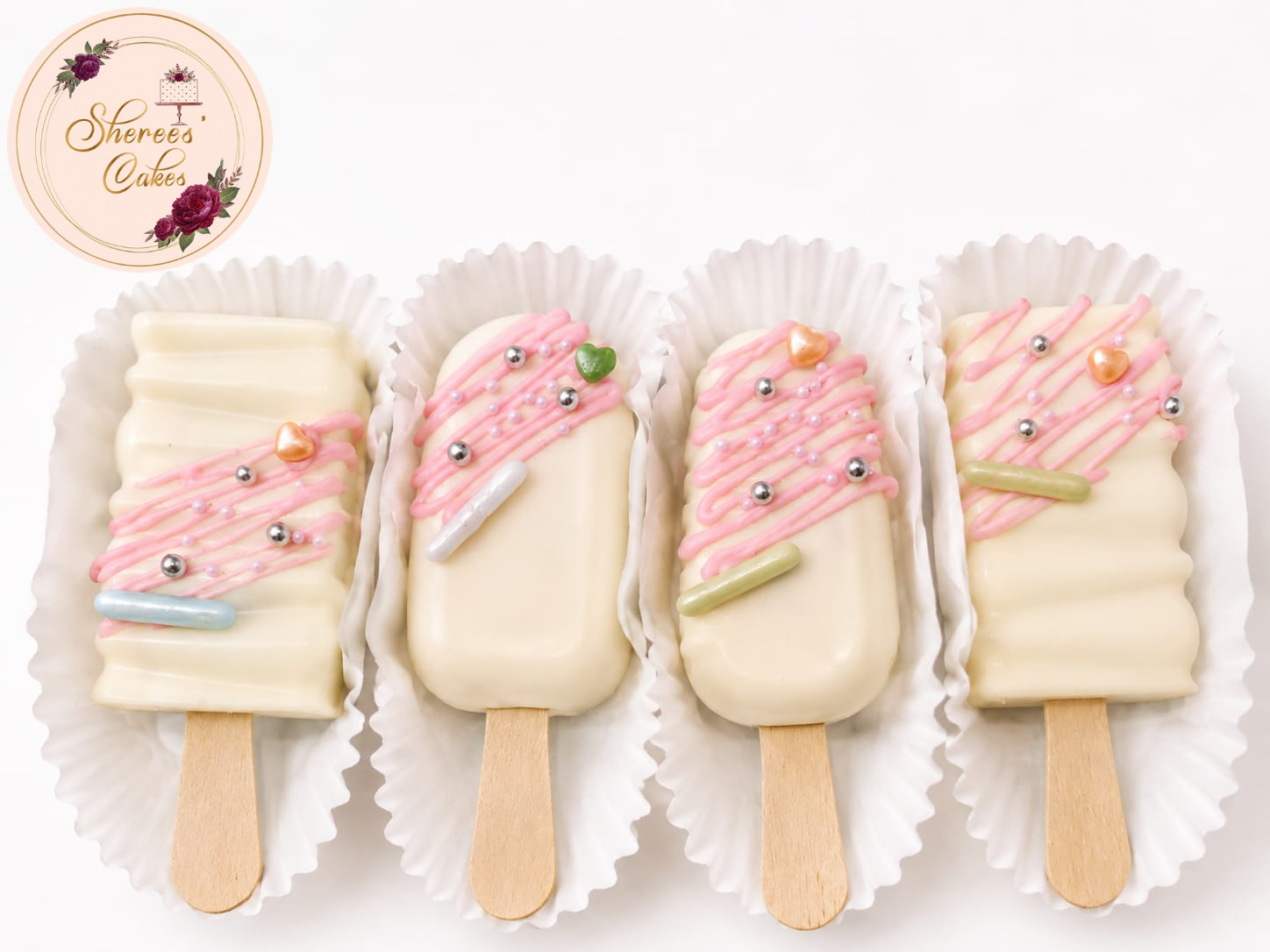 Blush Sprinkle Cakesicles