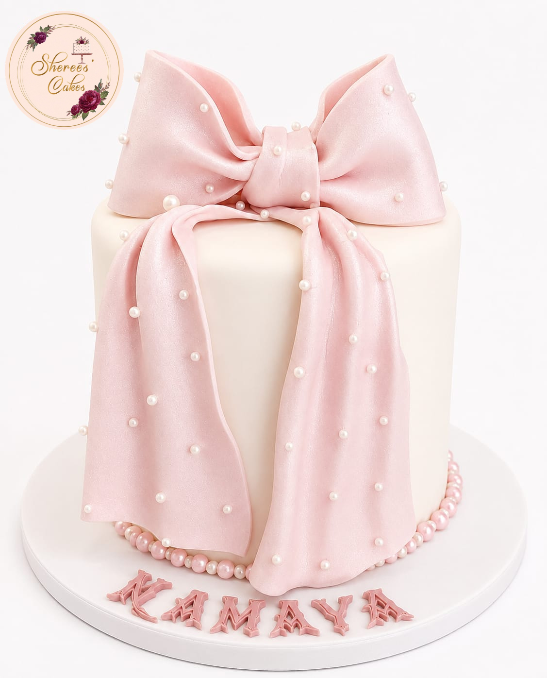Blush Gift Bow Cake