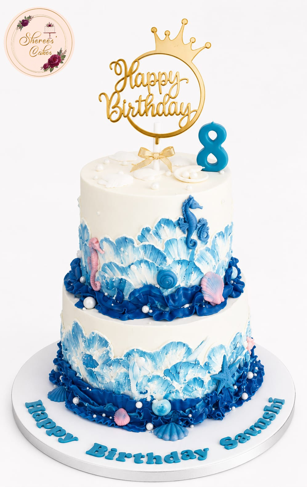 Blue Porcelain Tier Cake