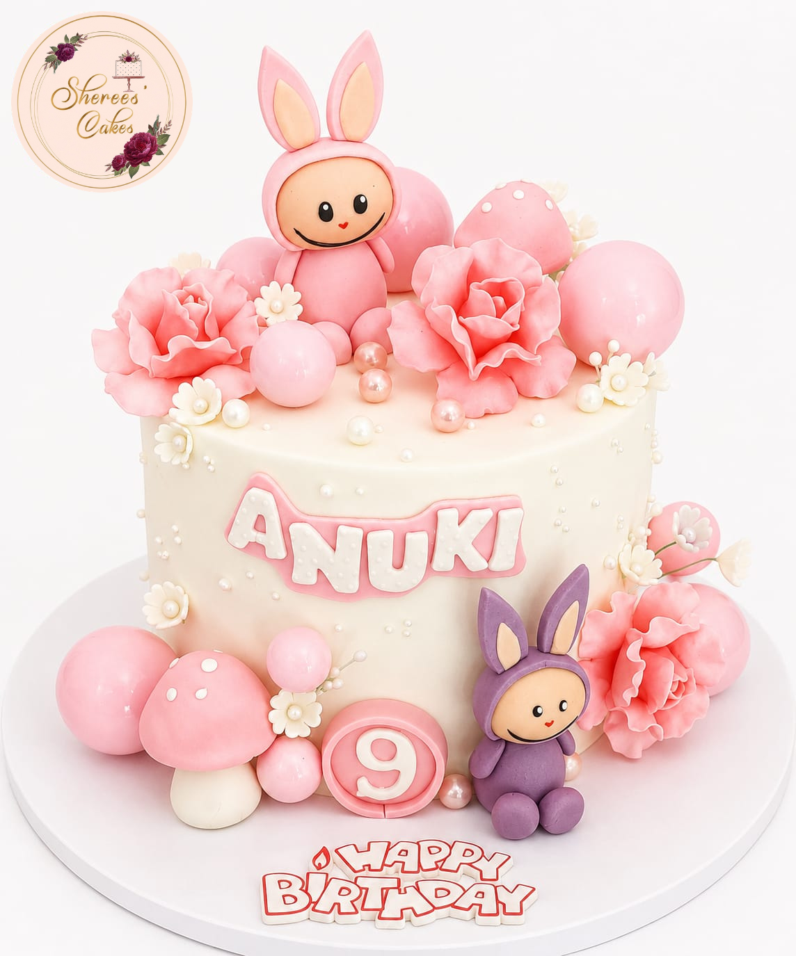 Labubu Blossom Birthday Cake