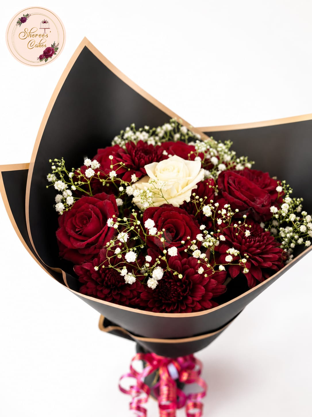 Burgundy Rose Charm Bouquet