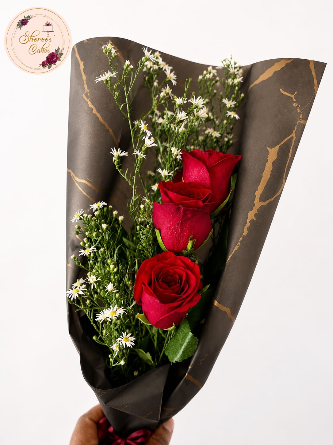 Three Roses Gesture Bouquet