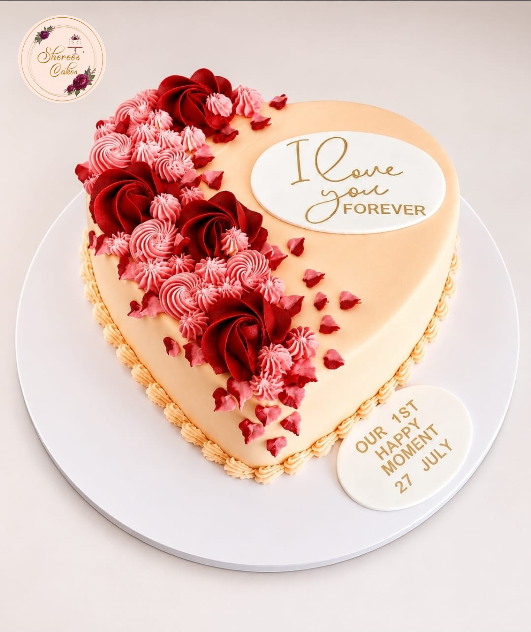 Forever Rose Heart Cake