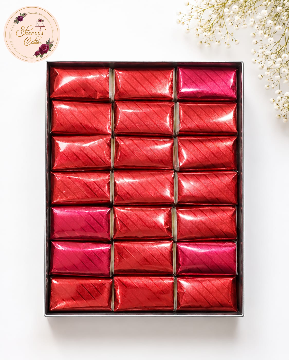Ruby Wrapped Wedding Cake Piece