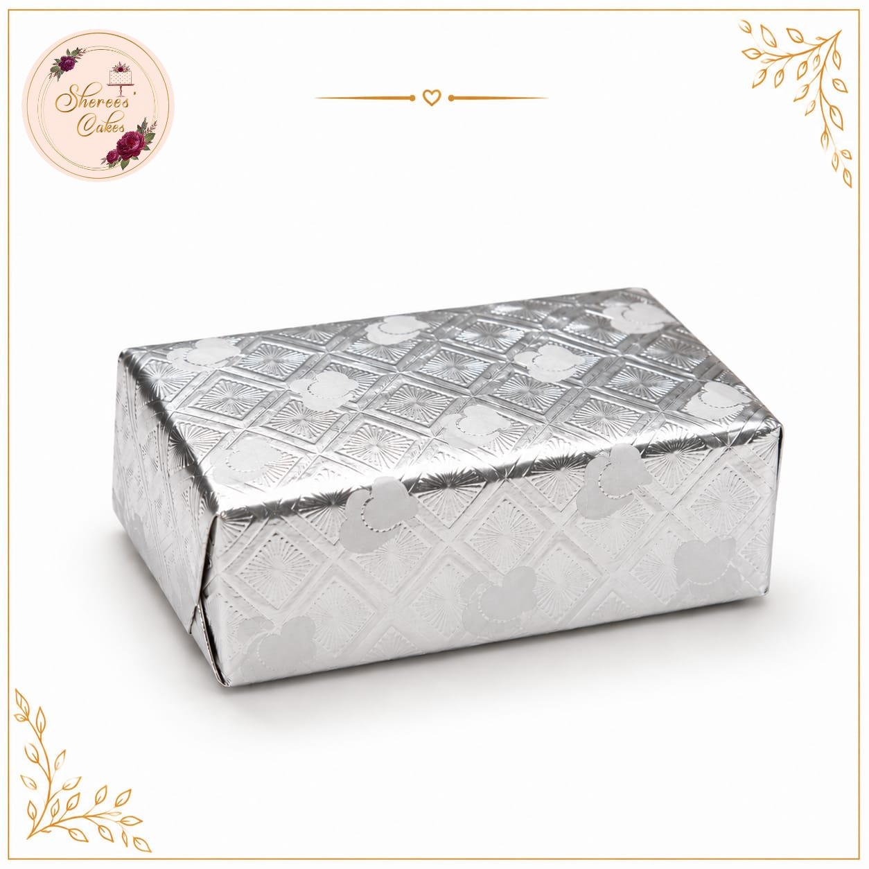Silver Embossed Wedding Cake Piece