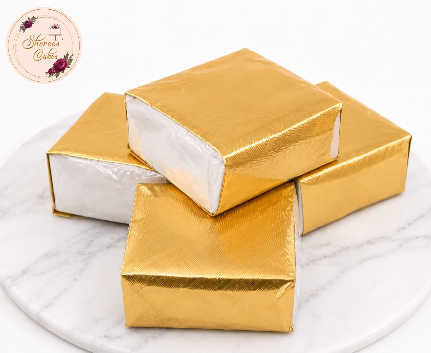 Classic Gold Wedding Cake Piece