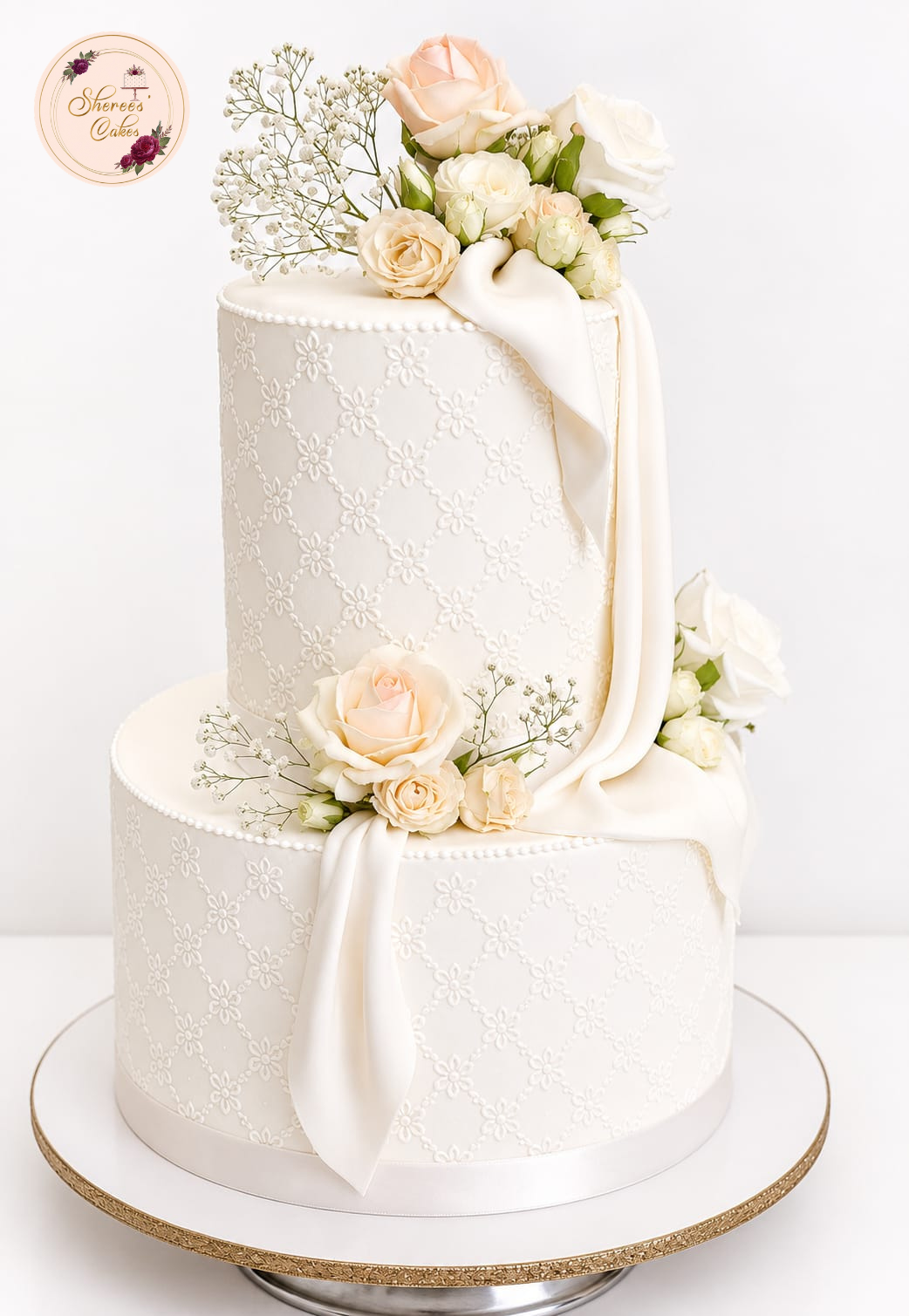 Ivory Draped Wedding Structure